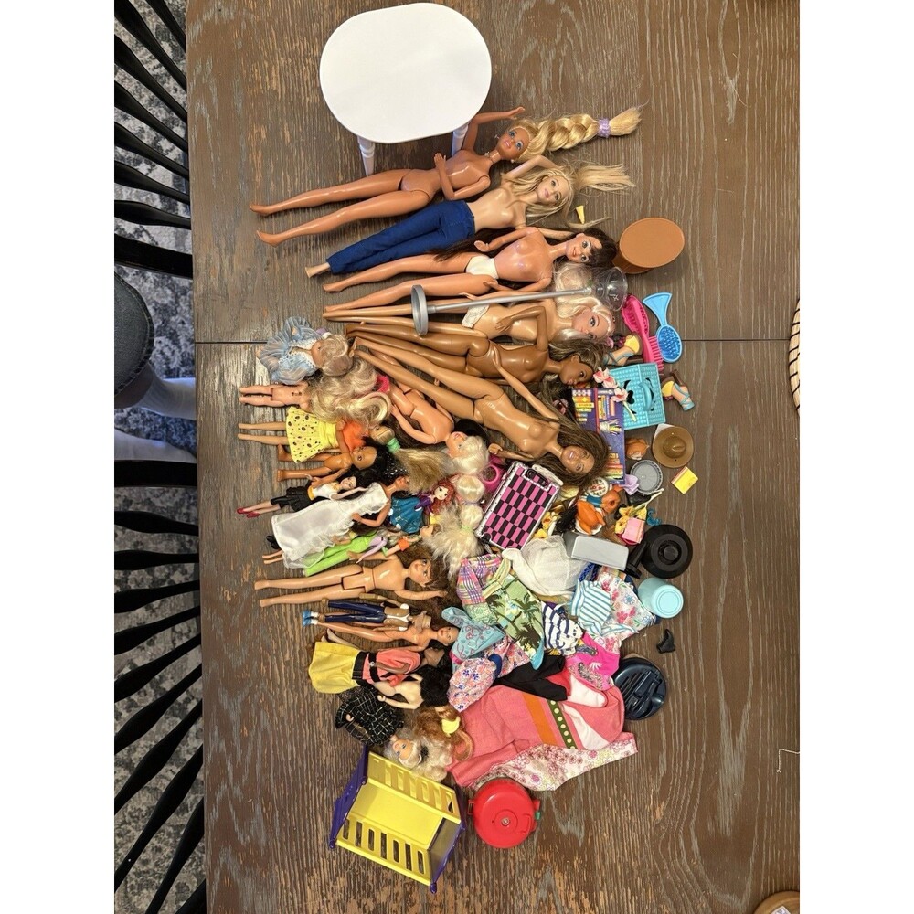Huge Bulk Barbie Doll Lot - 10 Dolls + Clothes, Shoes, Furniture & Accessories